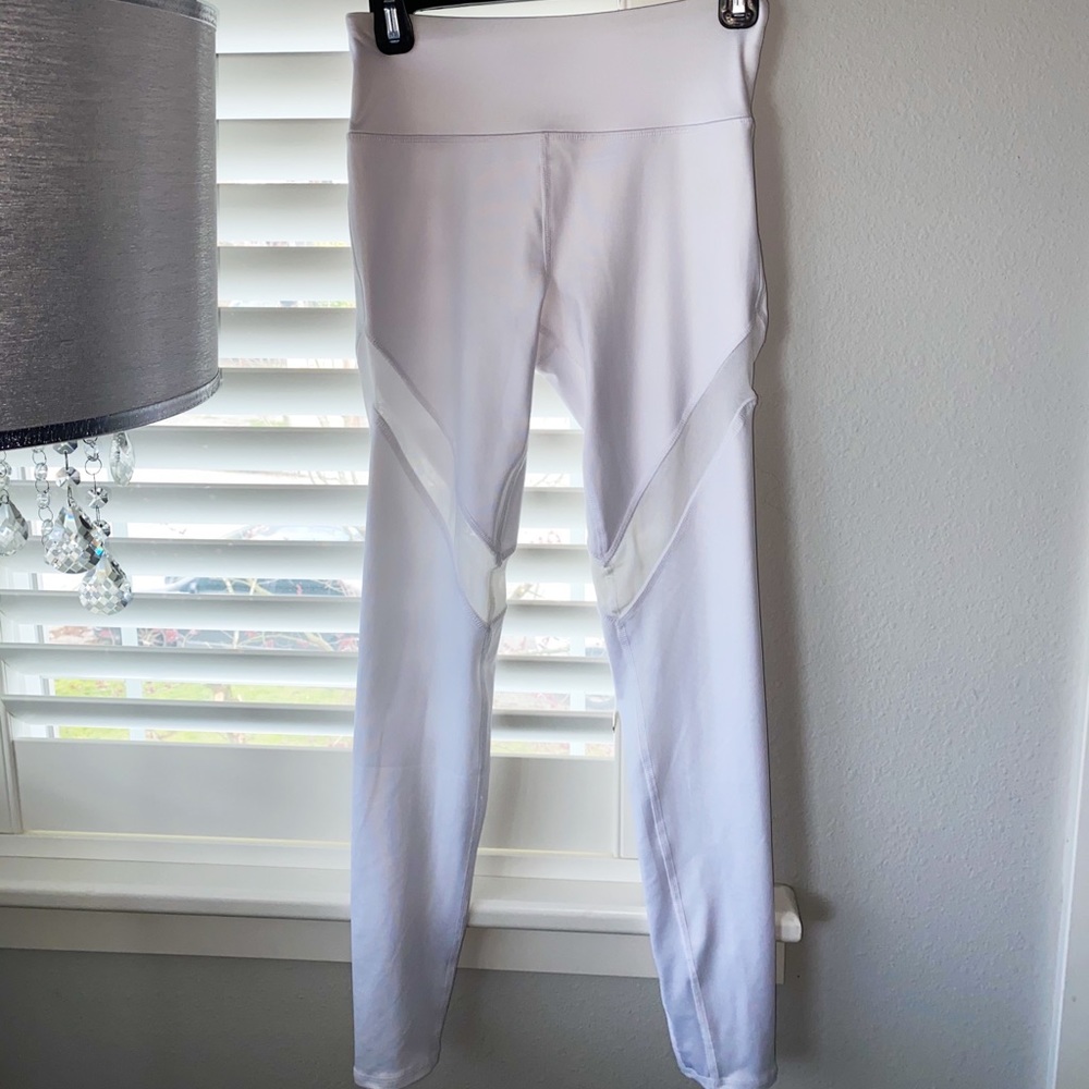 White mesh leggings
